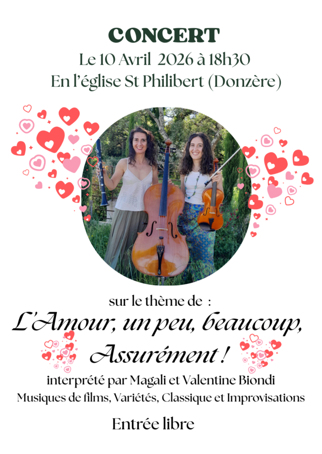 Concert à l’église Saint-Philibert : « L’Amour, un peu, beaucoup, assurément ! »