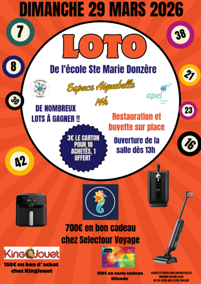 Loto de l'école Ste Marie