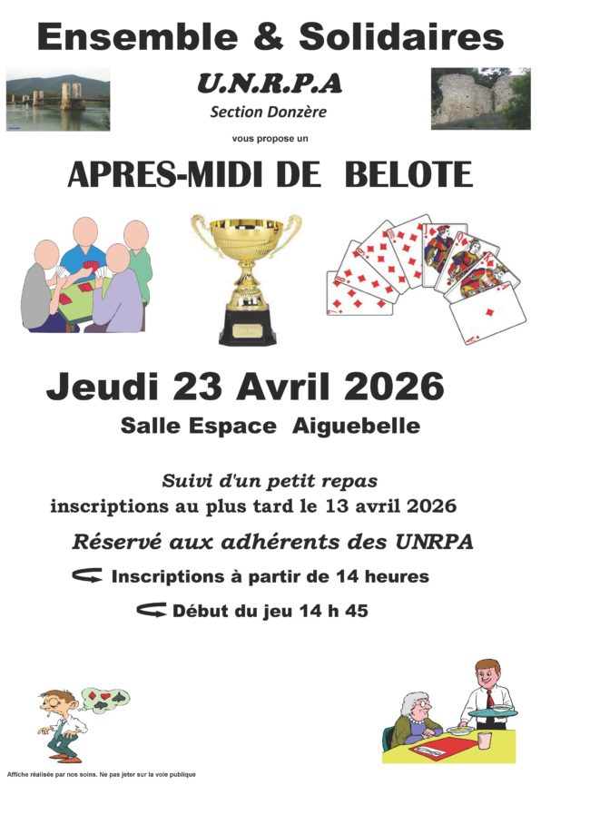 UNRPA - Après-midi belote