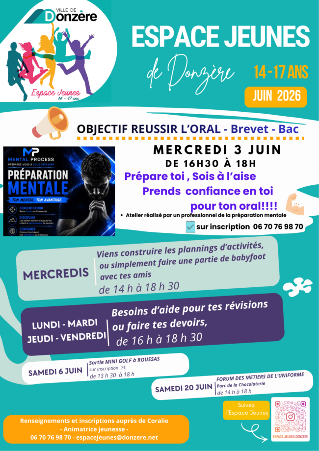 Le programme de juin à l'Espace Jeunes