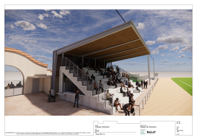 Travaux des tribunes du stade de rugby
