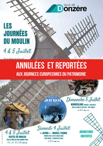 ANNULÉES et REPORTÉES : Les Journées du Moulin : un nouveau rendez-vous culturel à Donzère
