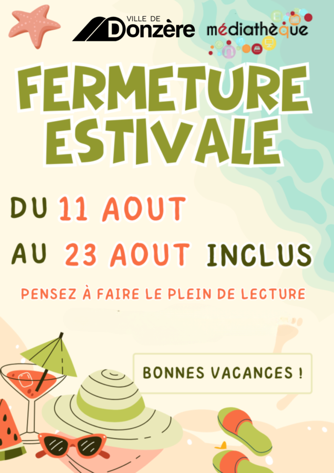 Fermeture estivale de la médiathèque