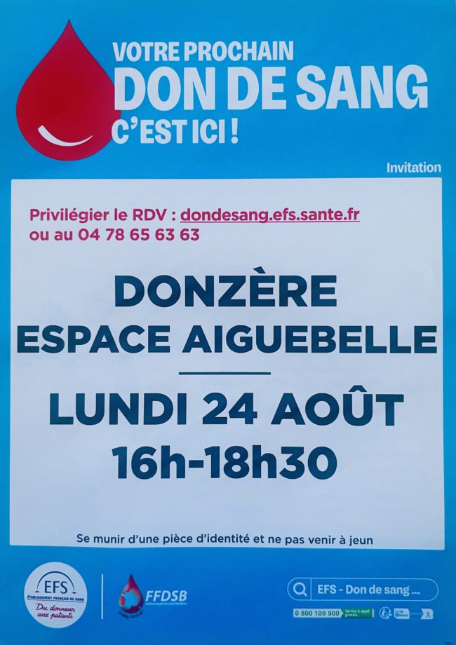 DON DU SANG À DONZÈRE