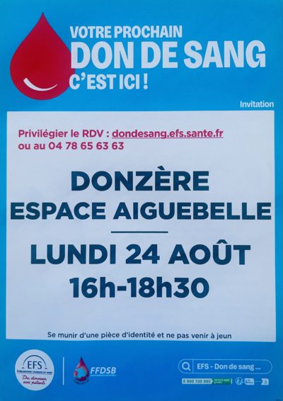 DON DU SANG À DONZÈRE