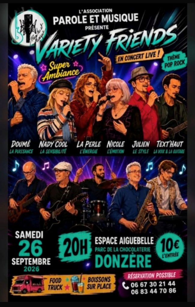 Variety Friends : un concert pop-rock à Donzère
