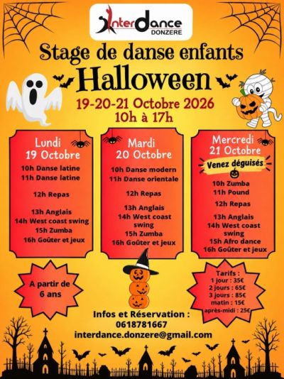 Stage de danse Halloween pour les enfants à Donzère : trois jours d'animations avec Interdance