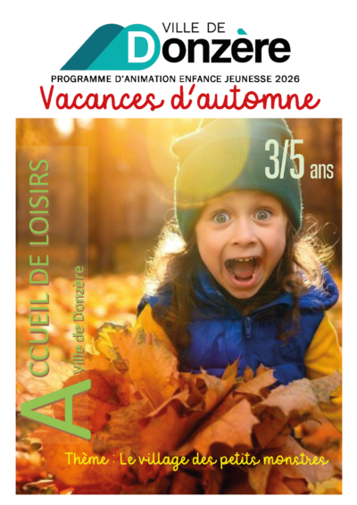 Programme des vacances d'octobre 3/5 ans