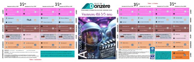 Programme des vacances d'été 3/5 ans