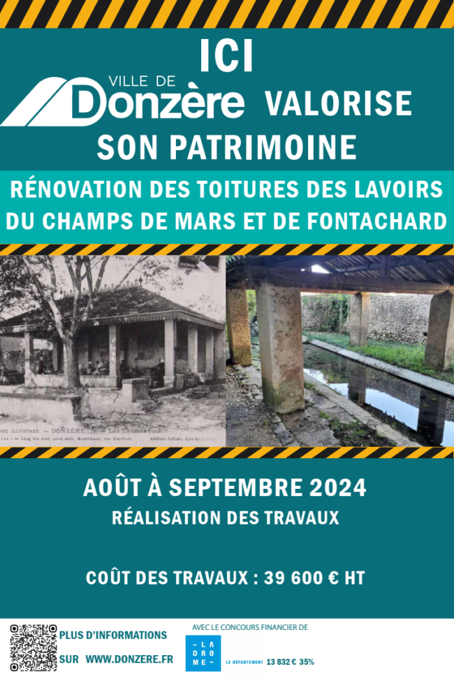 Rénovation des toitures des lavoirs du Champs de Mars et de Fontachard