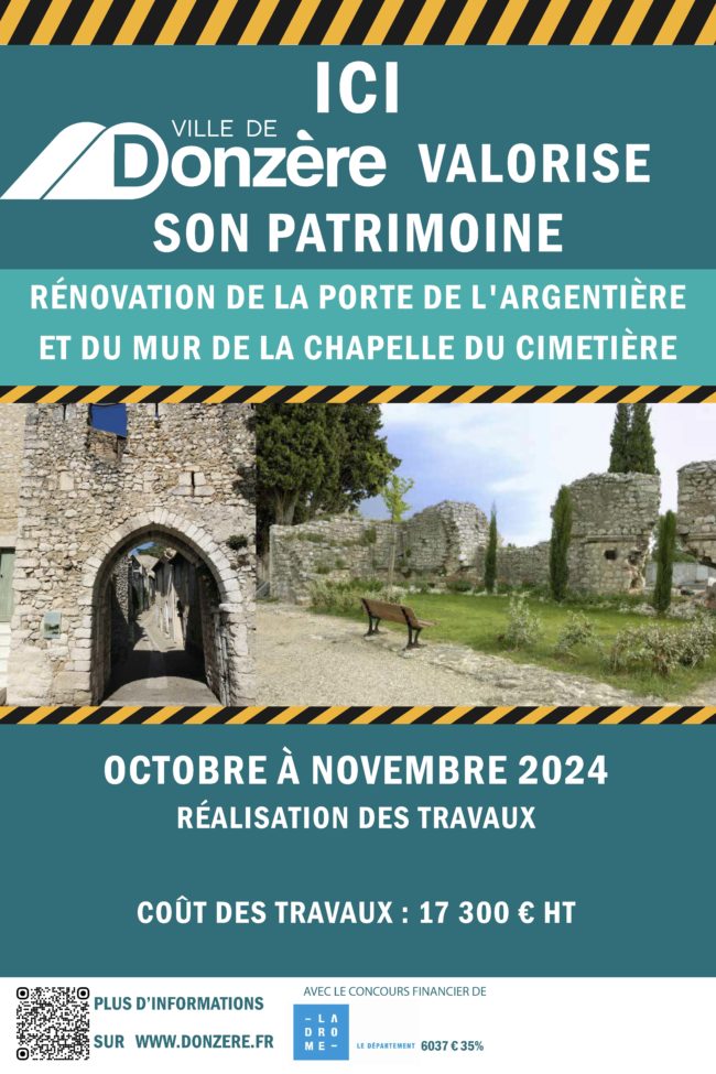 Rénovation de la porte de l'Argentière et du mur de la chapelle du cimetière