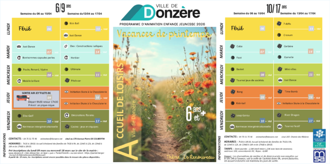 Programme vacances de Printemps +6ans