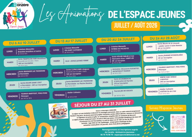 Programme été espace jeunes