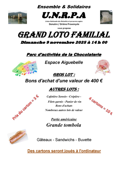 Grand loto familial de l'U.N.R.P.A.